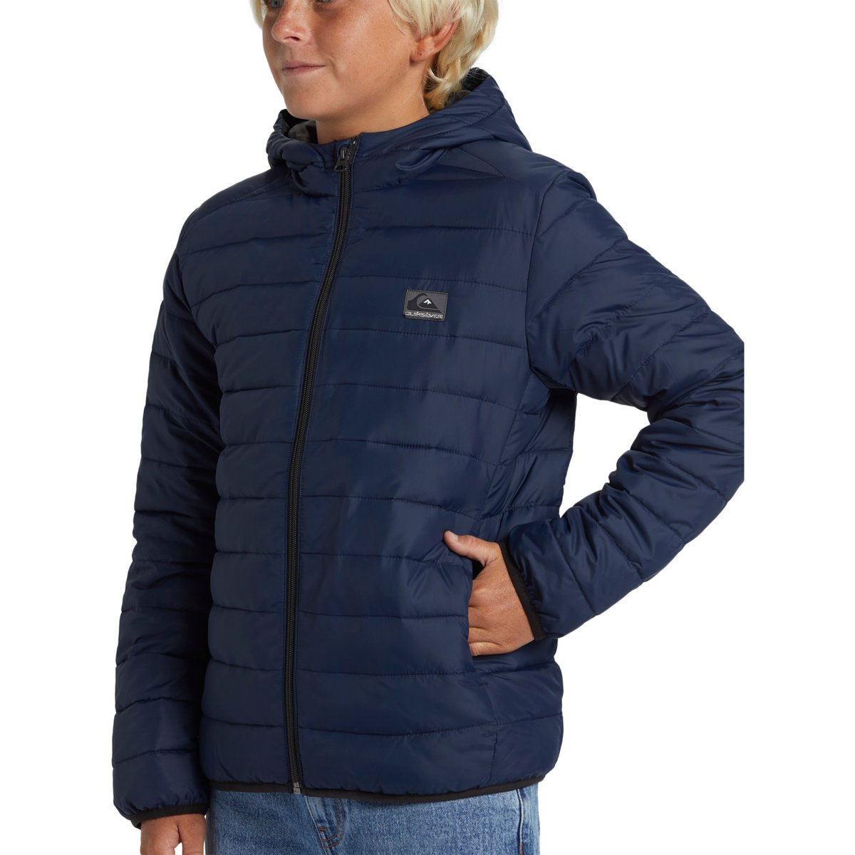 Doudoune à capuche bleu marine, QUIKSILVER