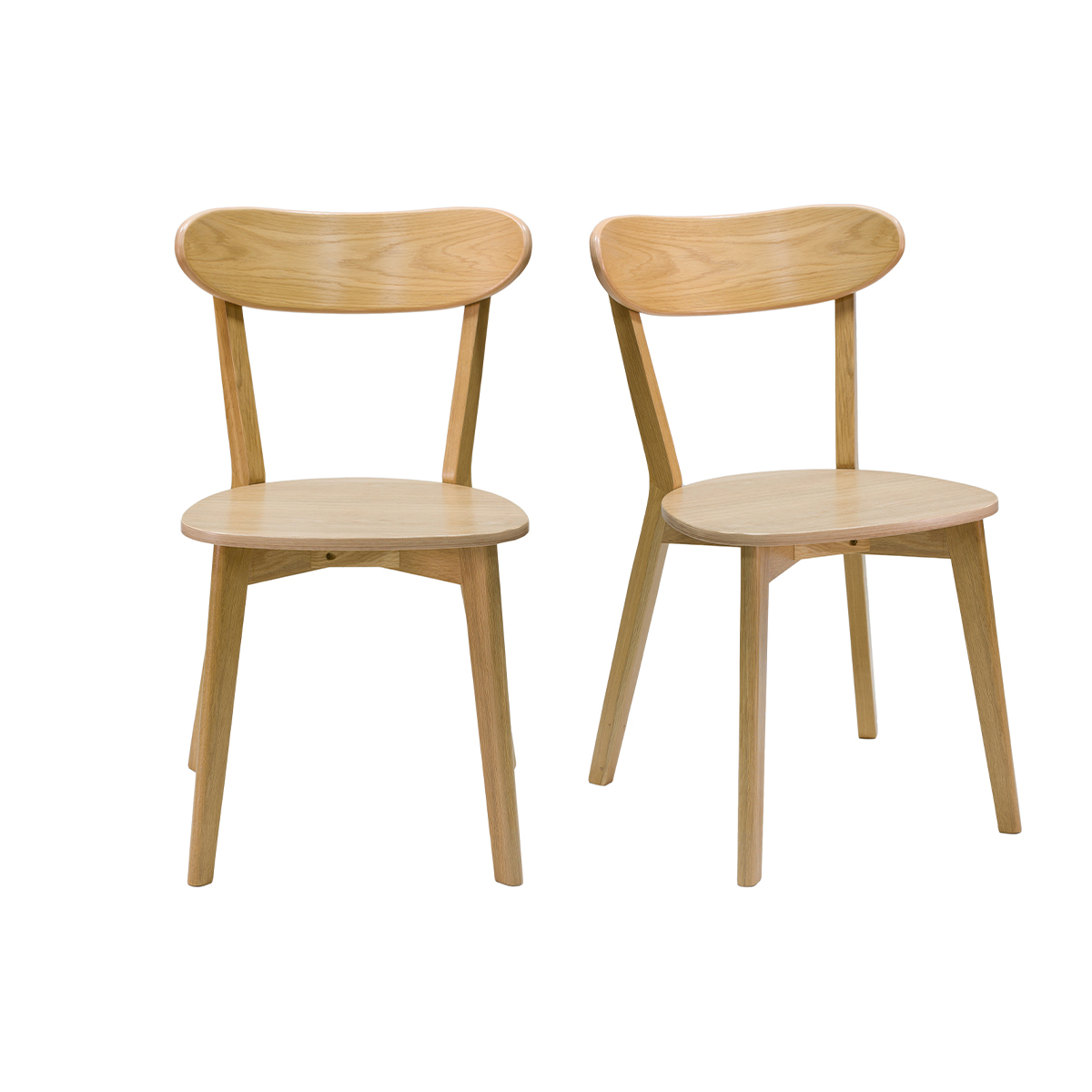 Chaises vintage en bois (lot de 2) DOVE chêne clair, MILIBOO