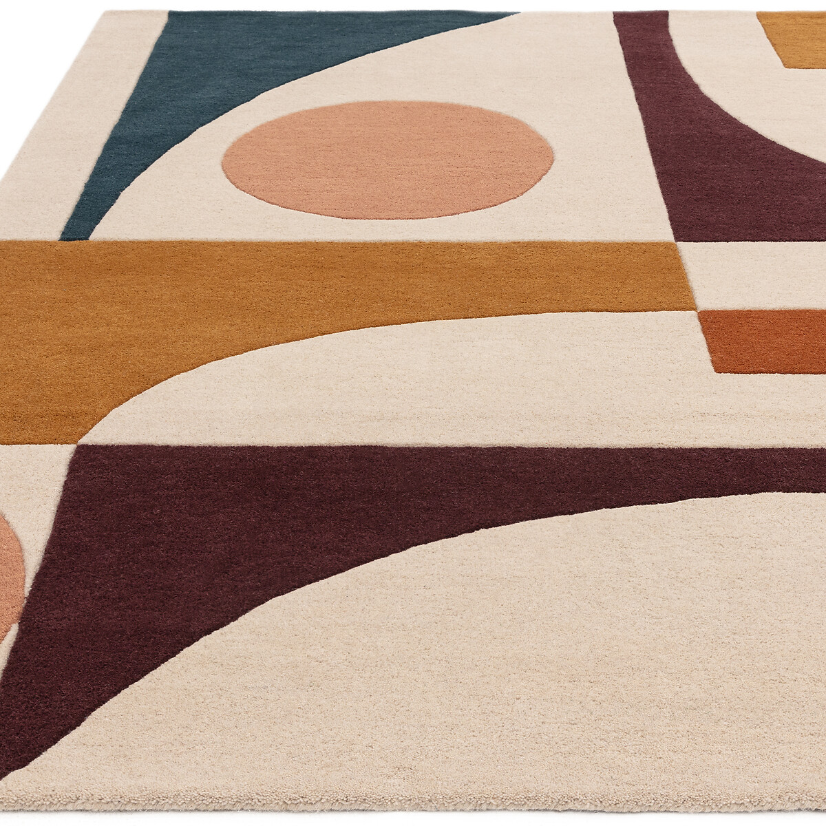 Bold Abstract Shapes Rug in 100% Wool multi-coloured, ÉDITÉ