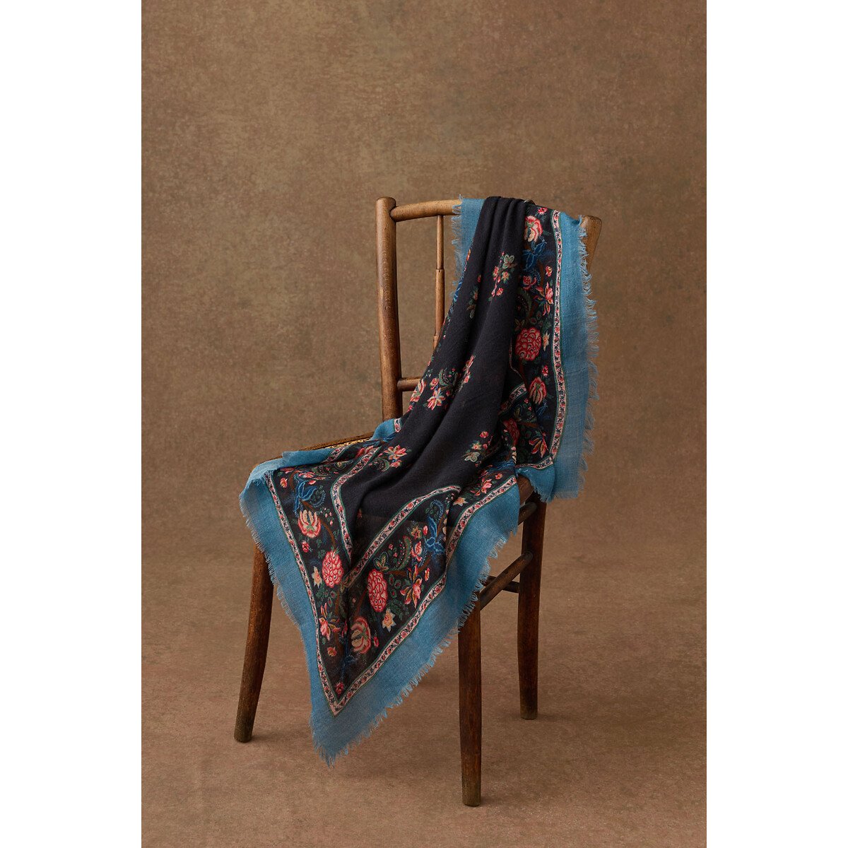 Foulard en laine, MEKNESS marine, LOUISE MISHA
