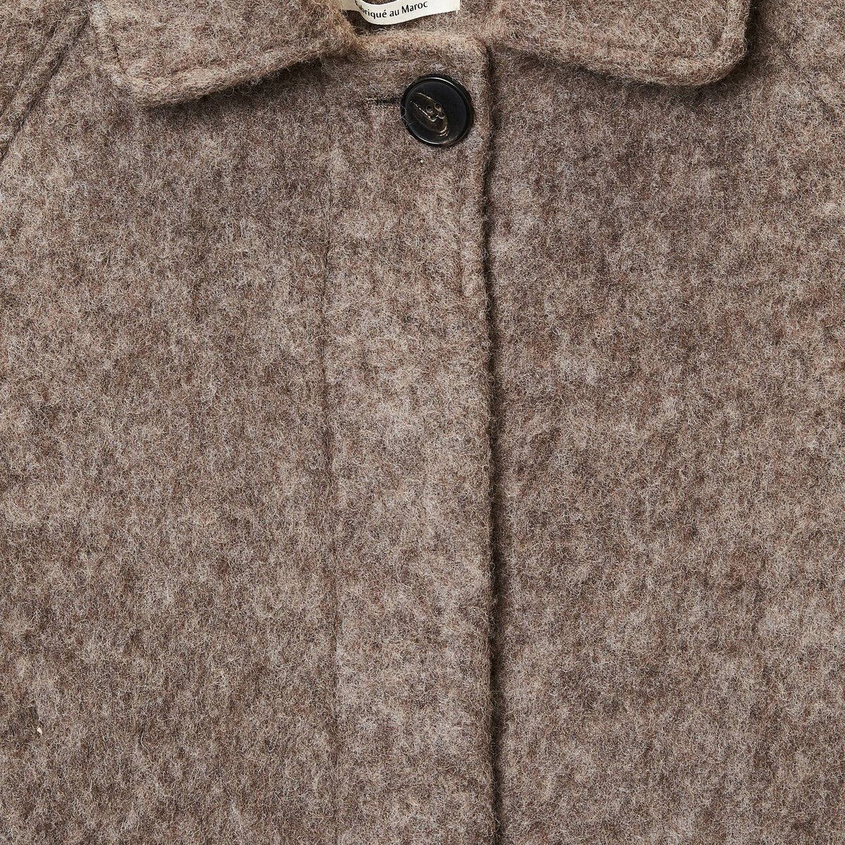 Manteau uni double boutonnage contenant de la laine elan, MONOPRIX