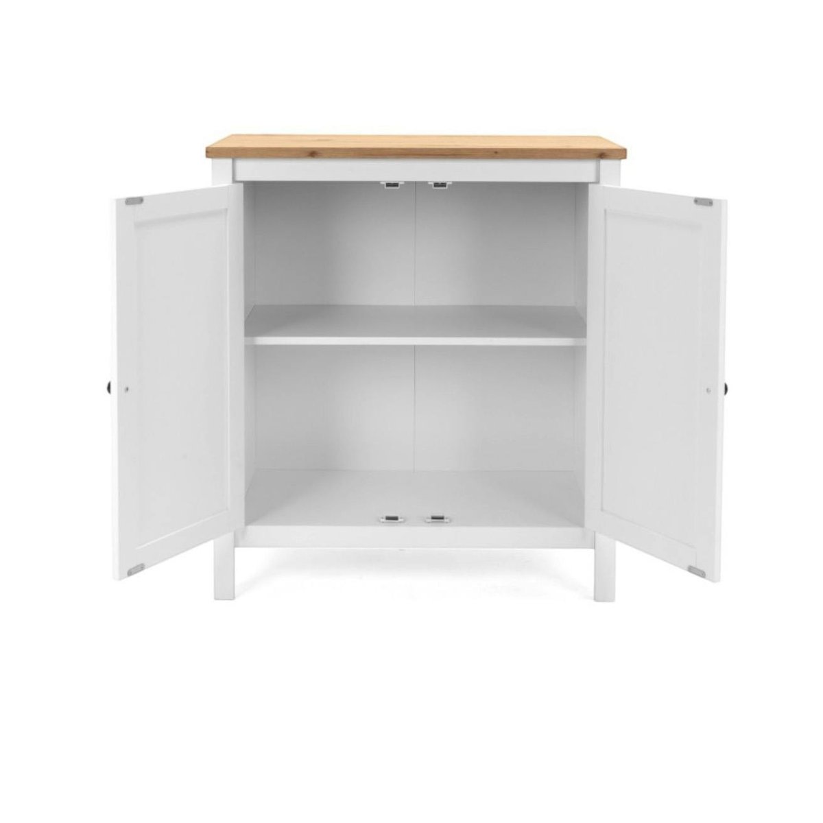 Petit buffet blanc 2 portes à encadrement VENZA blanc, PIER IMPORT