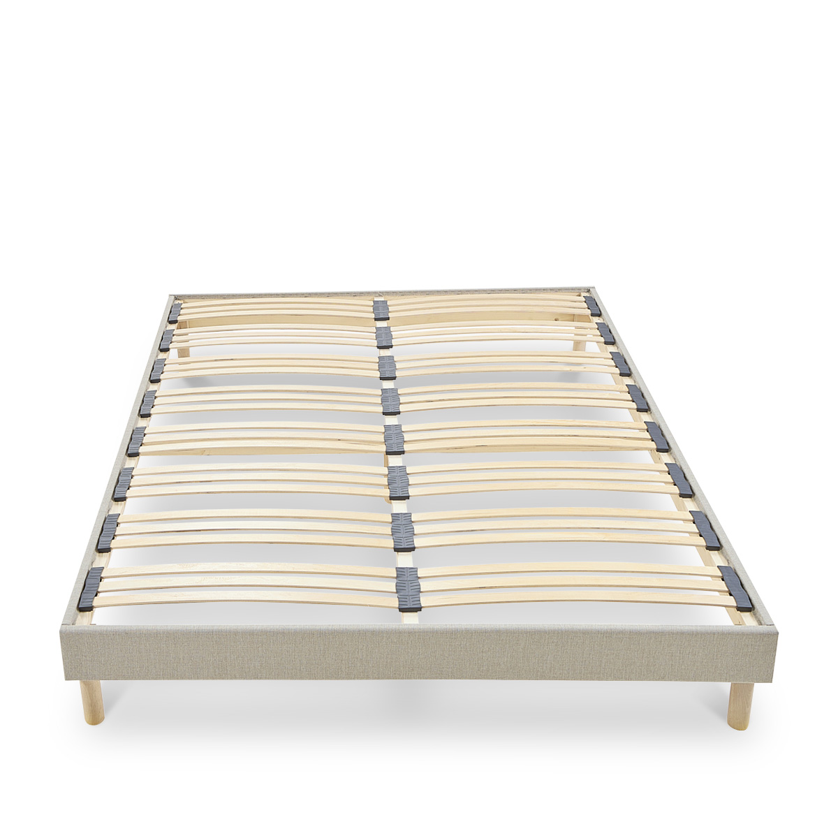 Sommier à lattes en bois Lino 90x190 cm Coloris Beige Livré en kit beige, BELLECOUR