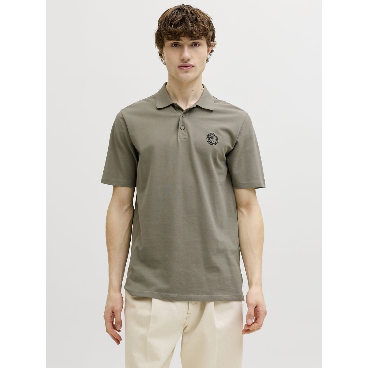 Polo manches courtes kaki, JACK & JONES