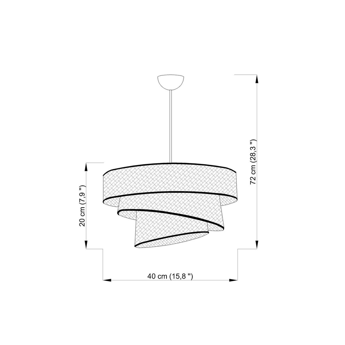 Suspension design - abat-jour triple ZURICH blanc, PIER IMPORT