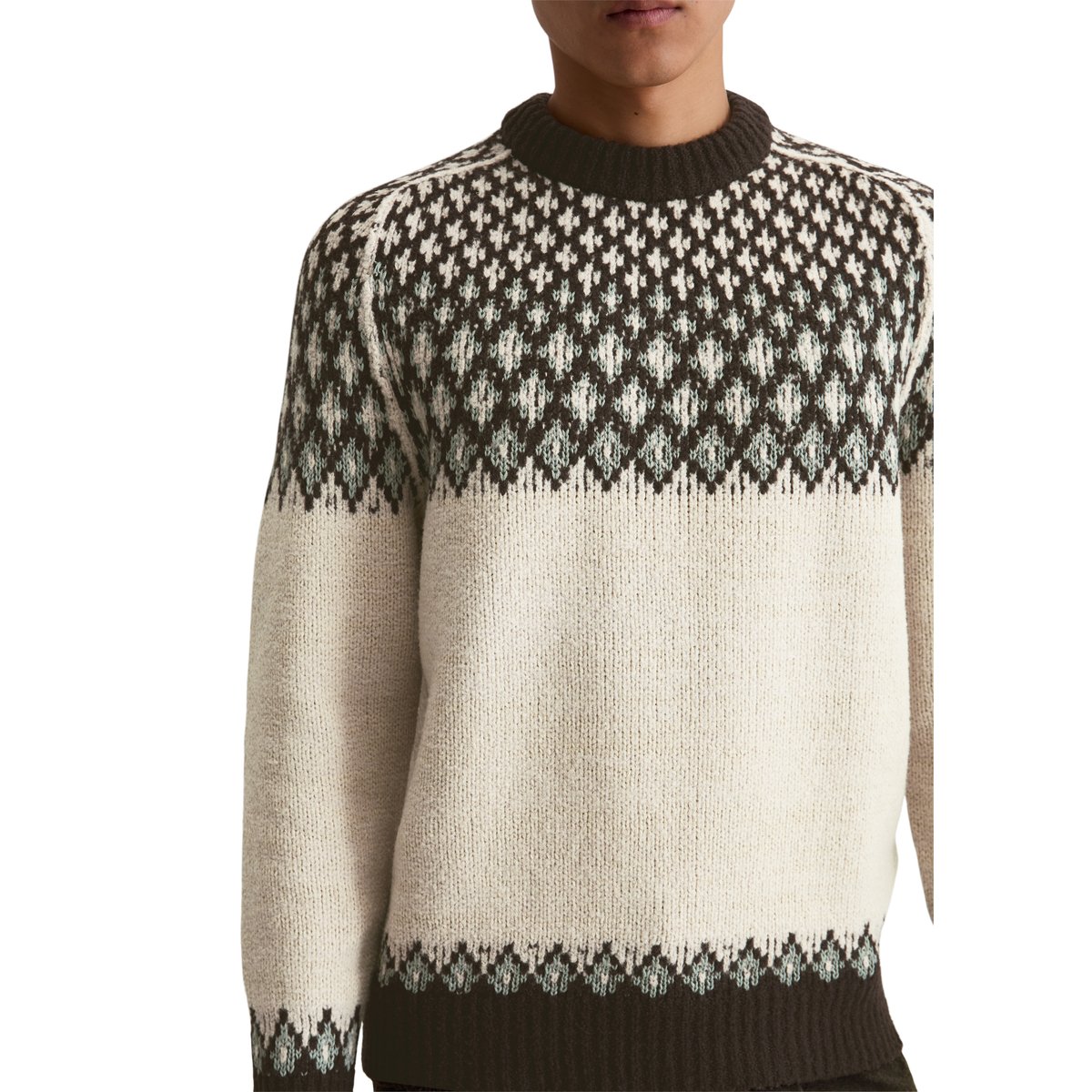 Pull norvégien regular en doux mélange de laine vierge marron clair, MARC O'POLO