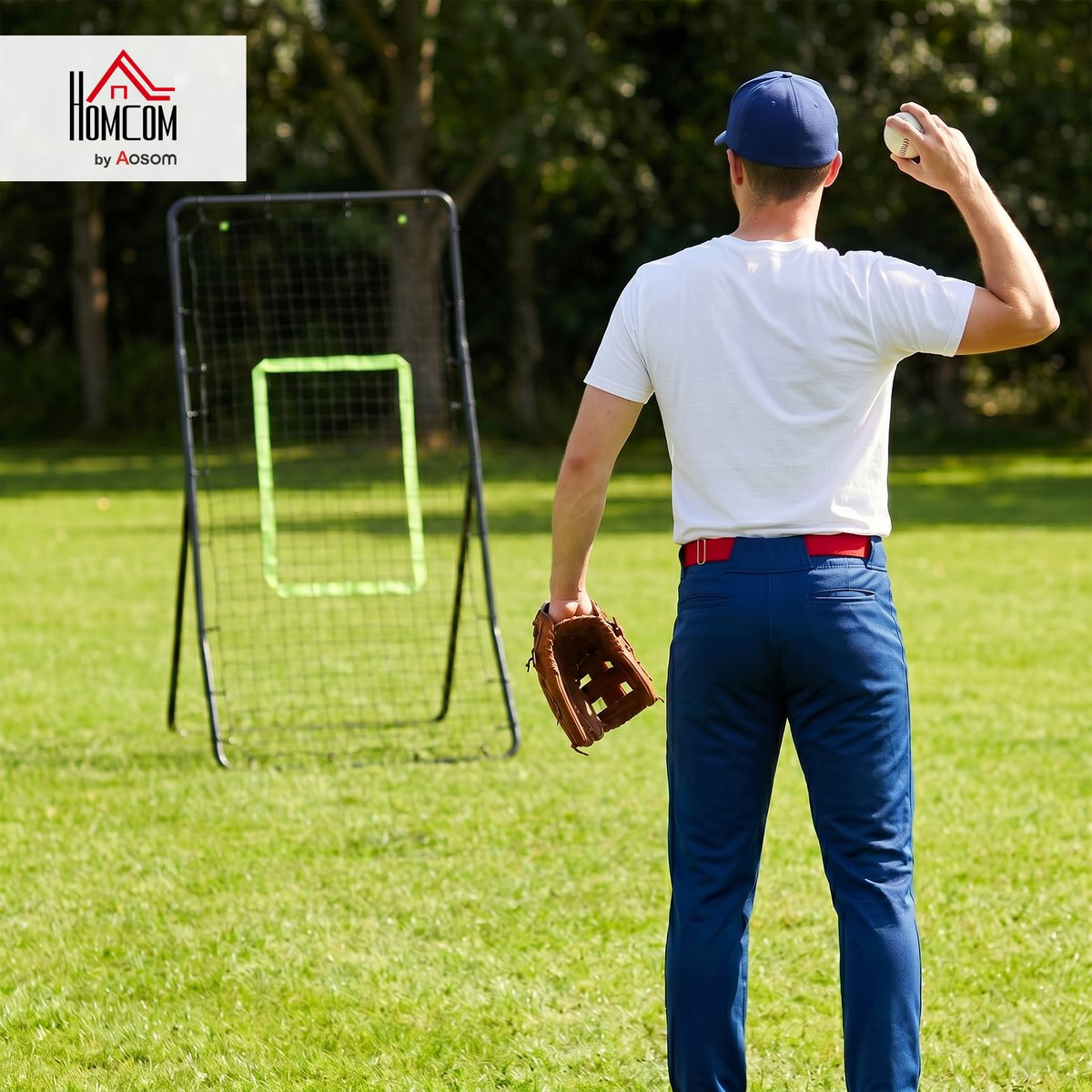 Filet de rebond pour le baseball PE Noir noir, HOMCOM