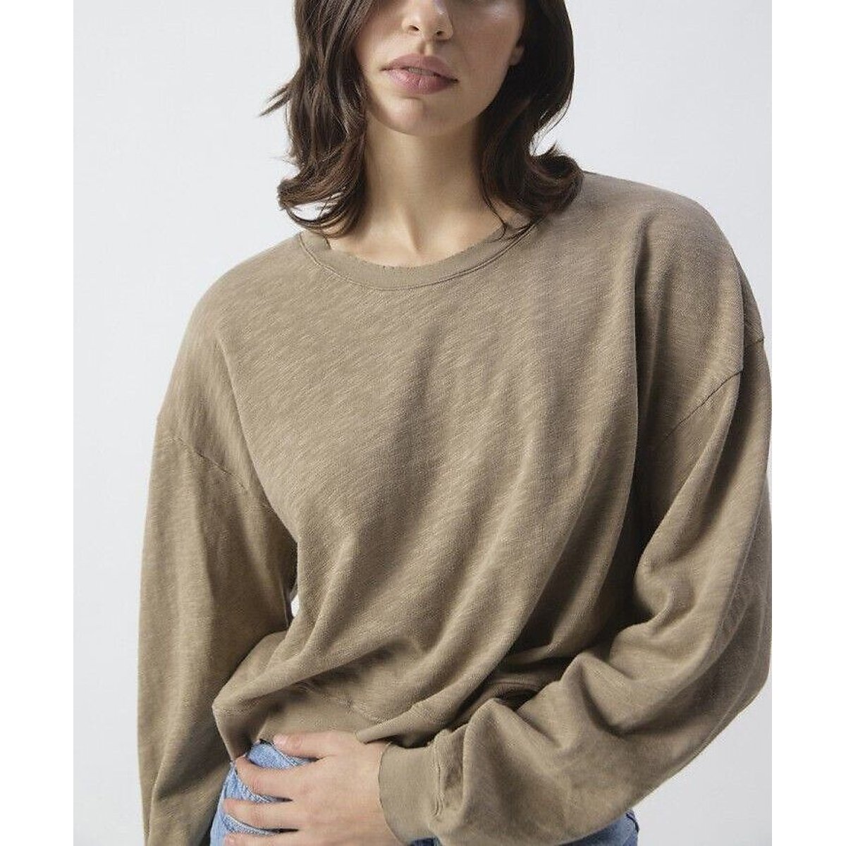 T-shirt a maniche lunghe con scollo rotondo, SONOMA talpa, AMERICAN VINTAGE