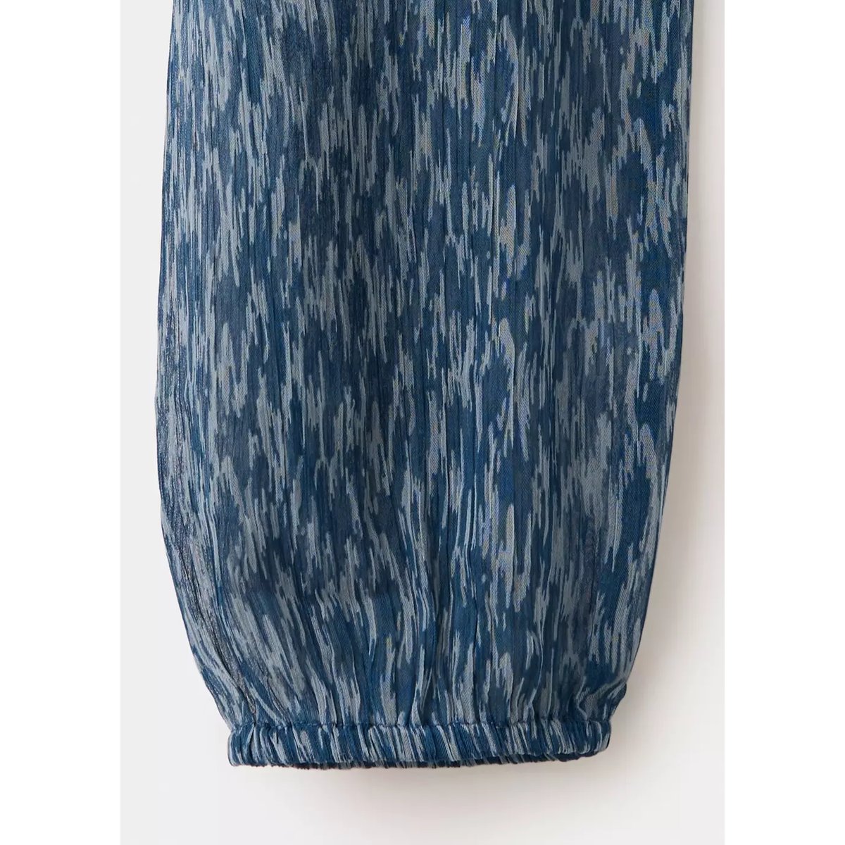 Blouse fluide imprimée avec détail de nœud bleu pétrole, MANGO TEEN