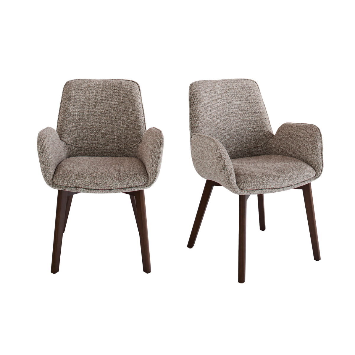 Lot de 2 chaises avec accoudoir tapissée beige KARL beige, SIGNATURE
