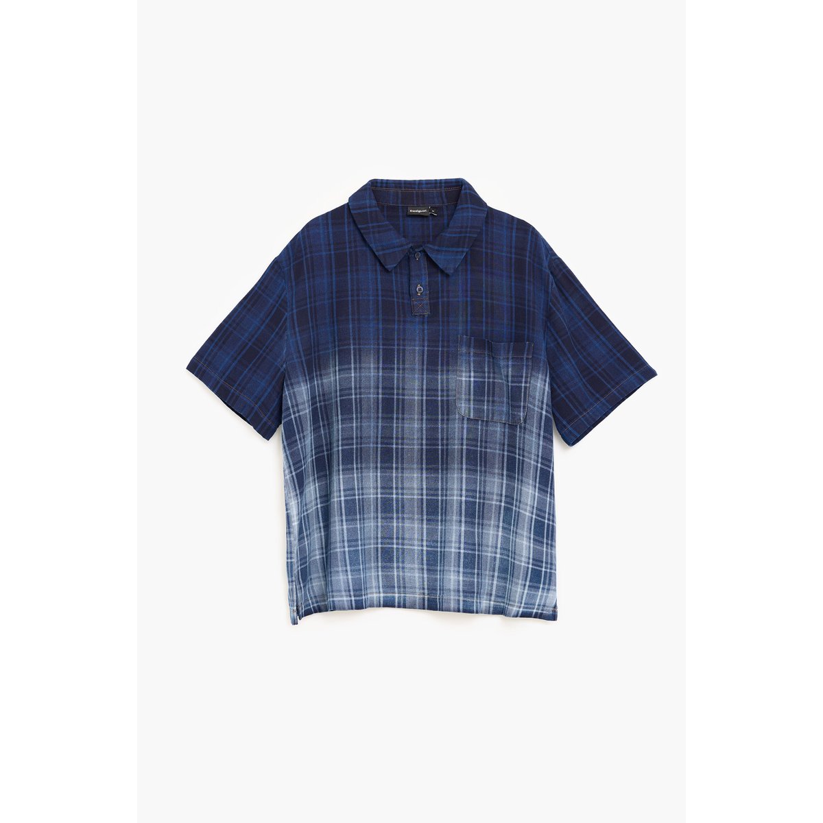 Polo à carreaux bleu, DESIGUAL