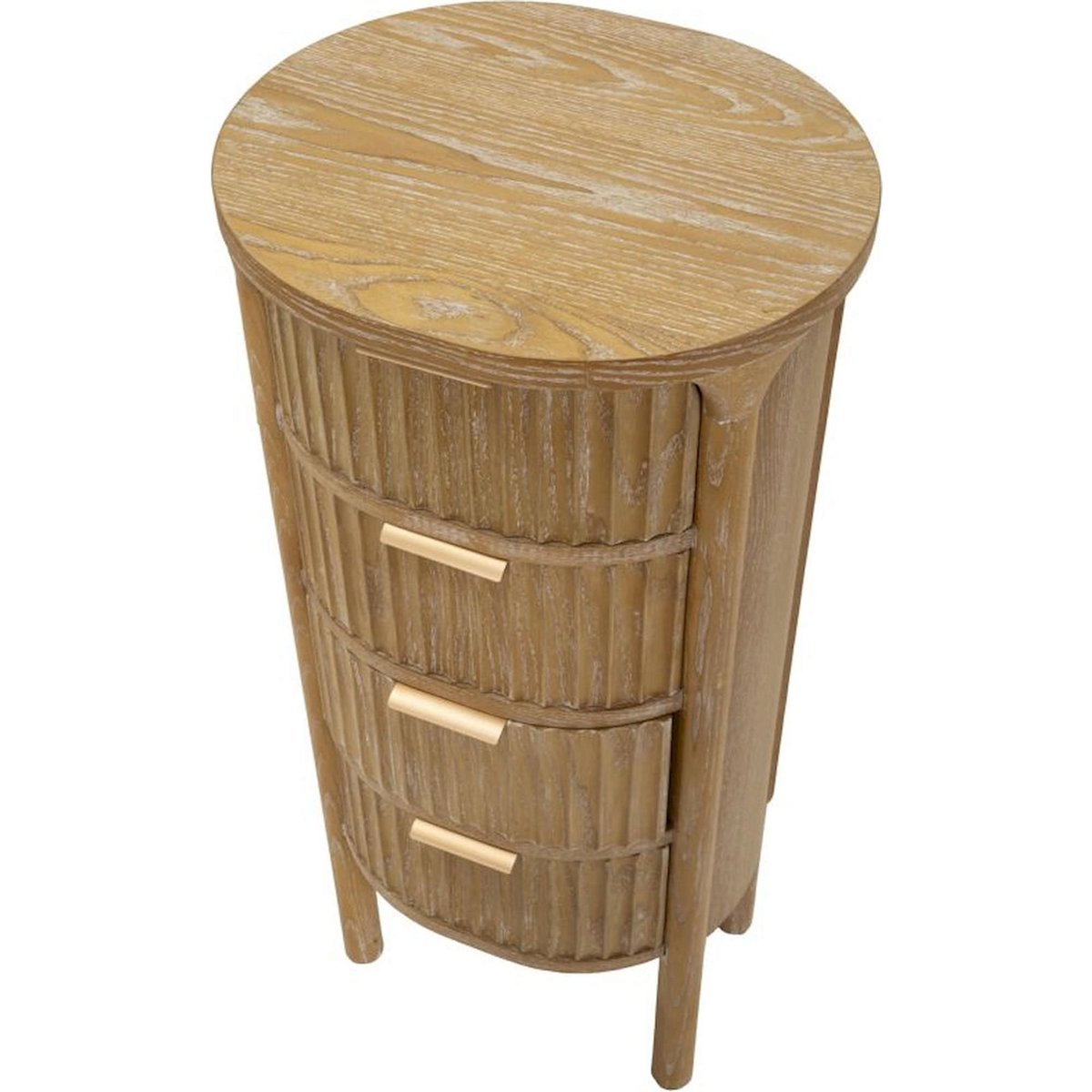 Chiffonnier arrondi façades relief MODERN brun bois naturel, RECOLLECTION