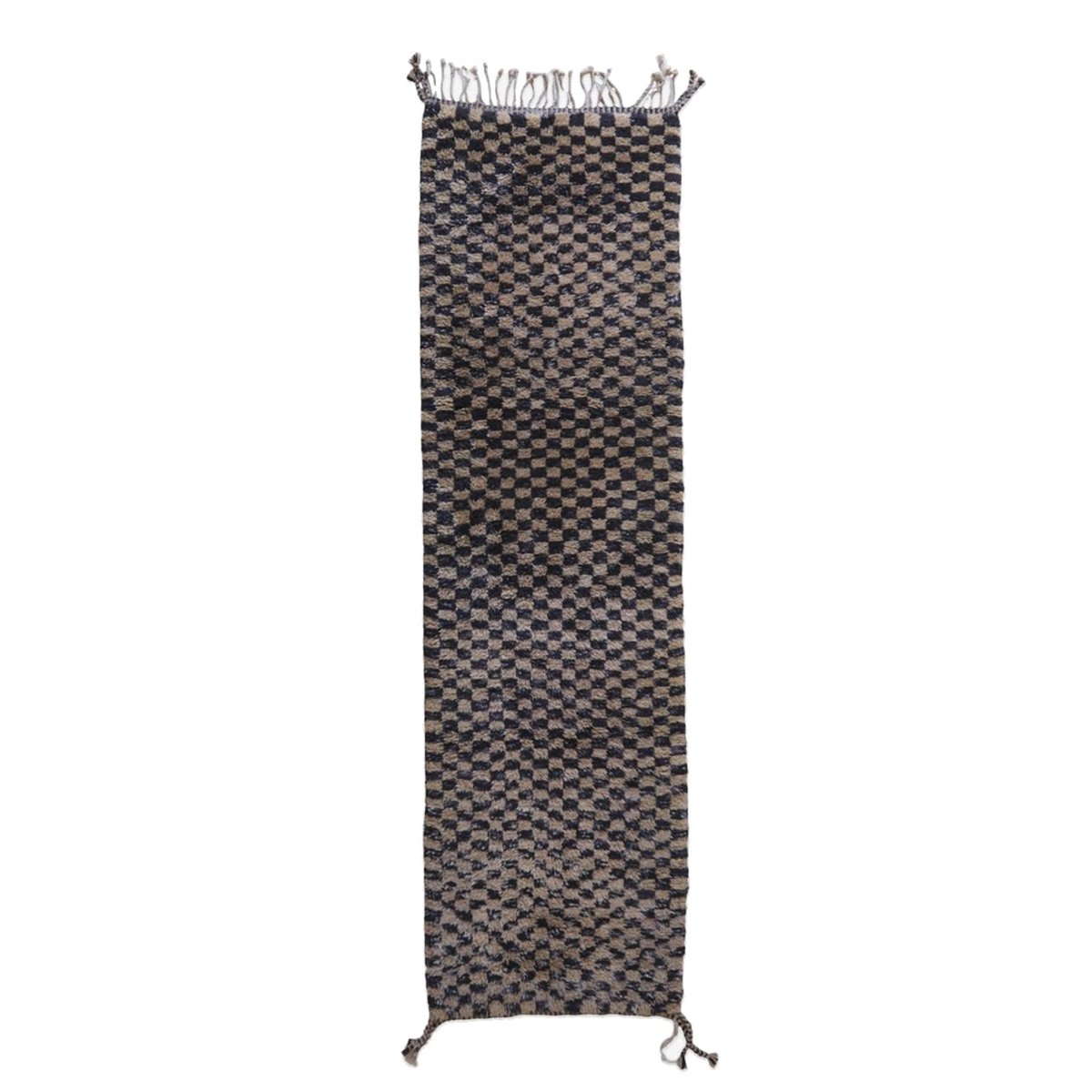 Tapis de couloir marocain en laine beige sable, AFK LIVING
