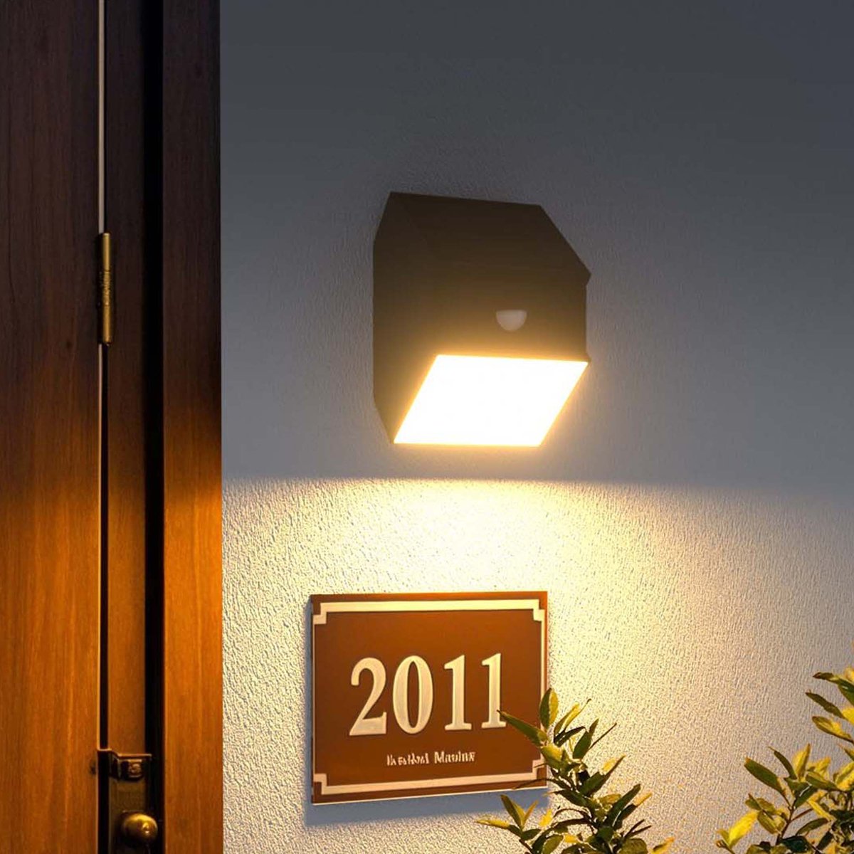 Lot de 2 Appliques solaires sensor LUMICUBE noir, LUMISKY