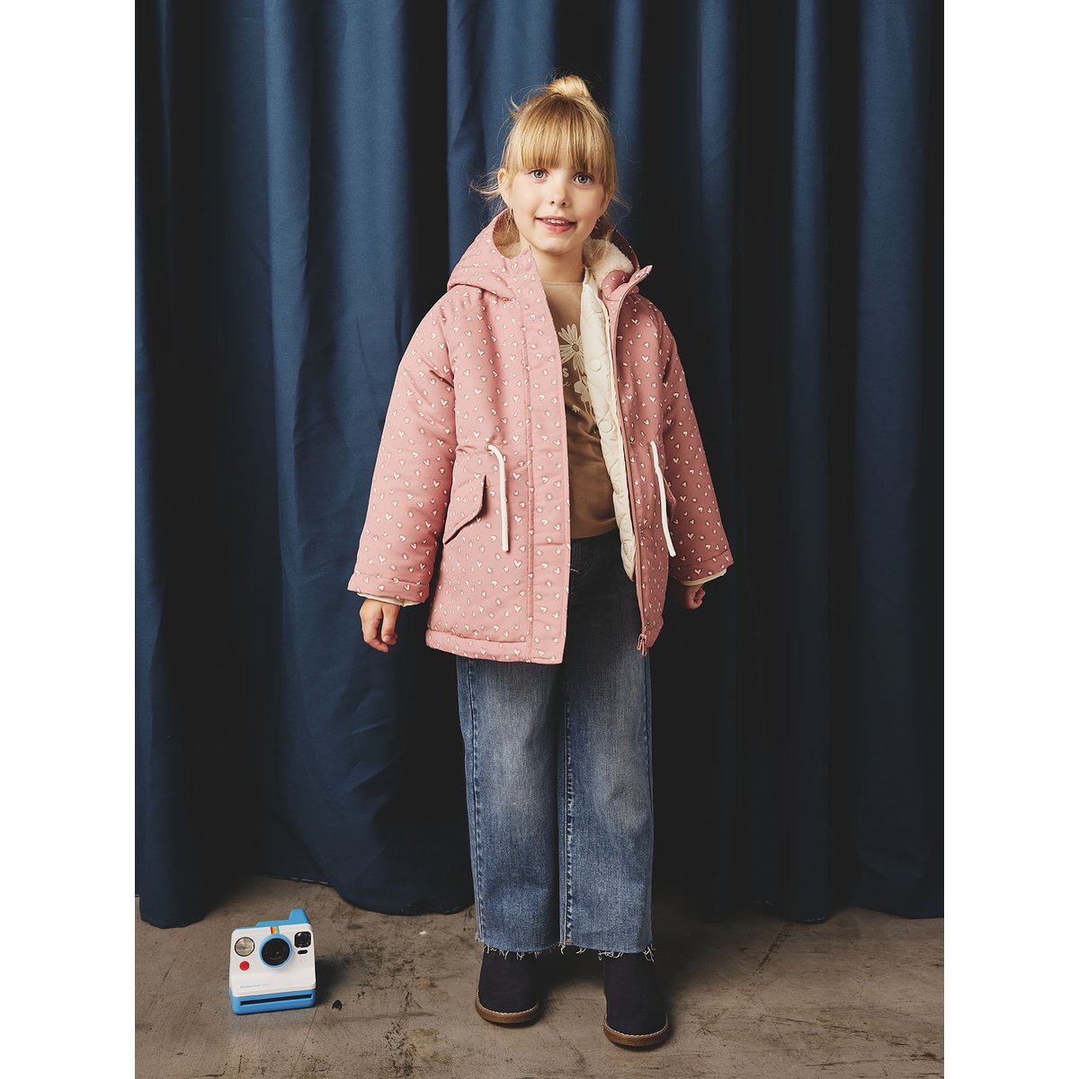 Parka à capuche 3 en 1 parka + veste matelassée bois de rose, VERTBAUDET
