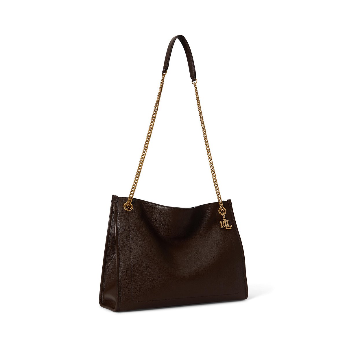 Bradley Large Leather Handbag brown, LAUREN RALPH LAUREN