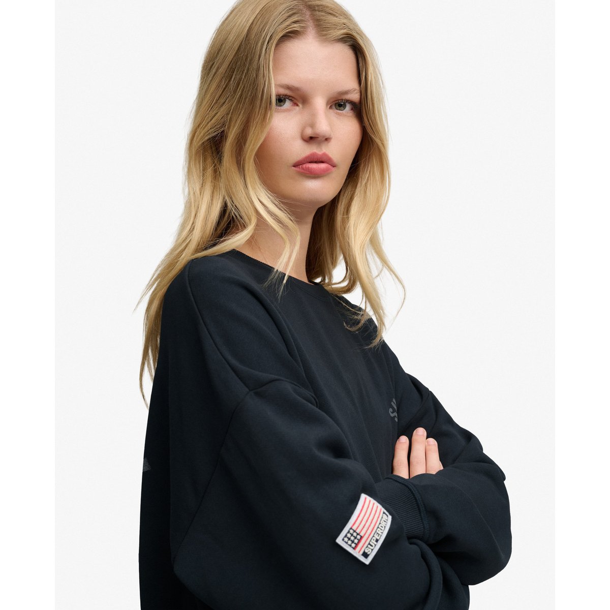 Sweat Athletic Essentials Coupe Oversize bleu marine éclipse, SUPERDRY
