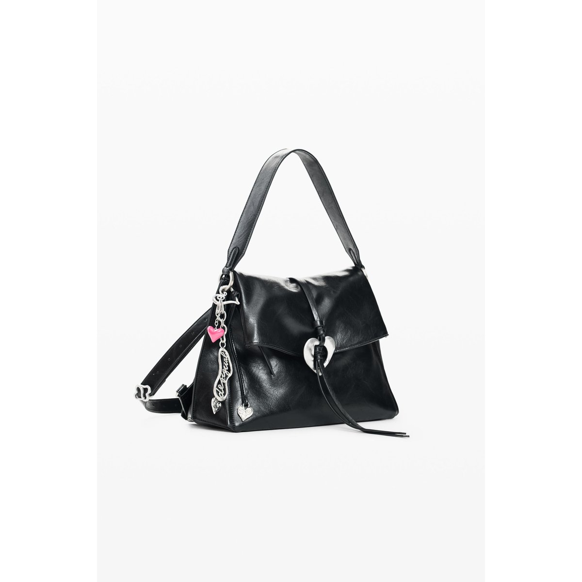 Sac effet cuir moyen noir, DESIGUAL