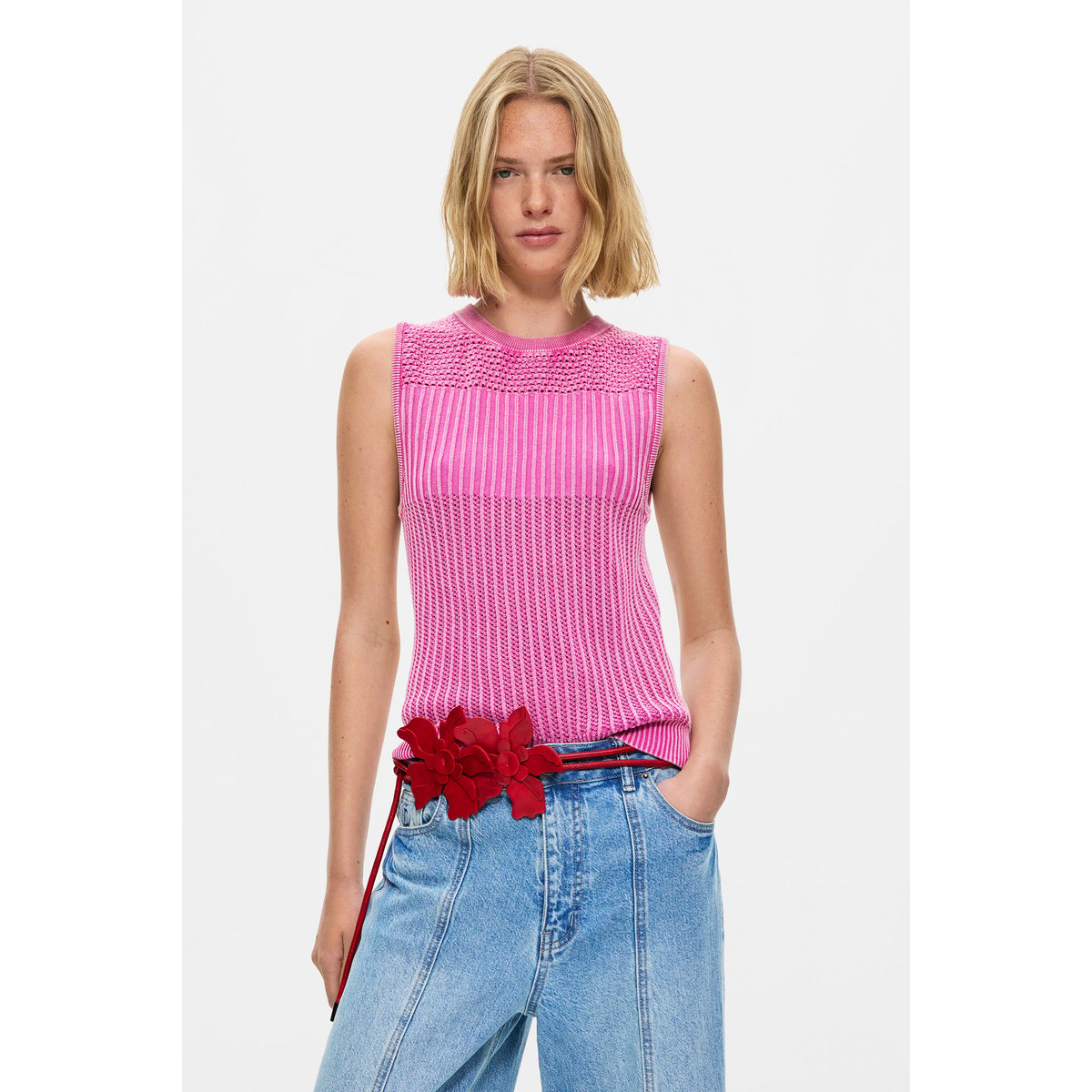 Jean droit effet inversé bleu, DESIGUAL