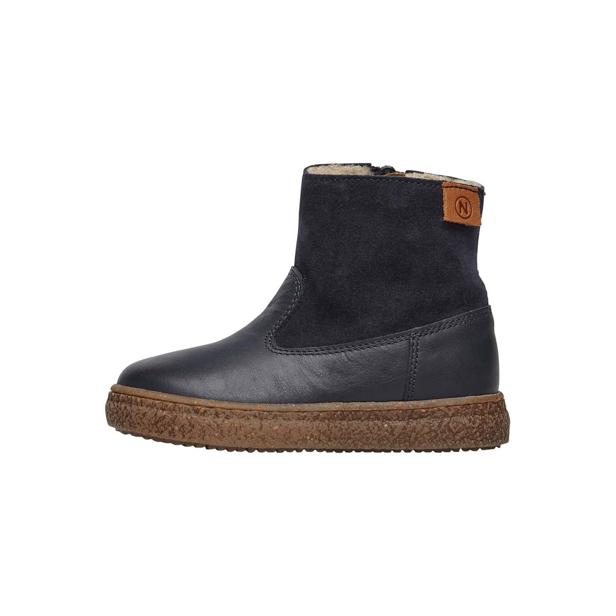 Bottines en cuir et suède ALPINA marine, NATURINO