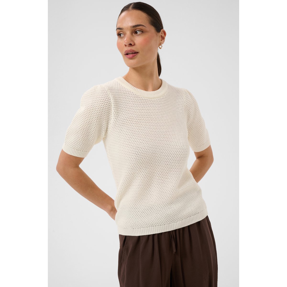 Pullover tricoté blanc, KAFFE