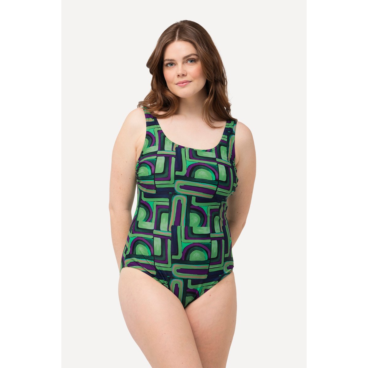 Maillot de bain à tissu graphique forêt verte, ULLA POPKEN
