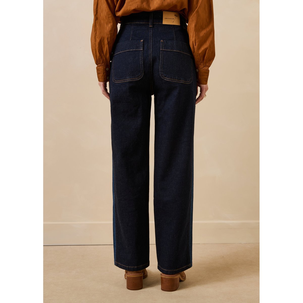 Jean barrel en coton biologique brut/medium, LA FEE MARABOUTEE