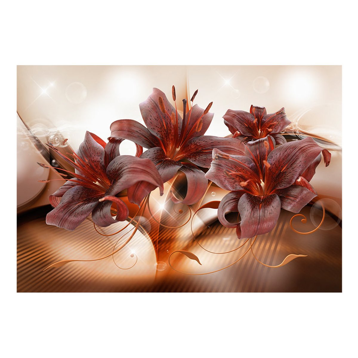 Papier peint intissé panoramique Fleurs Fiery Temperament blanc, EDEN