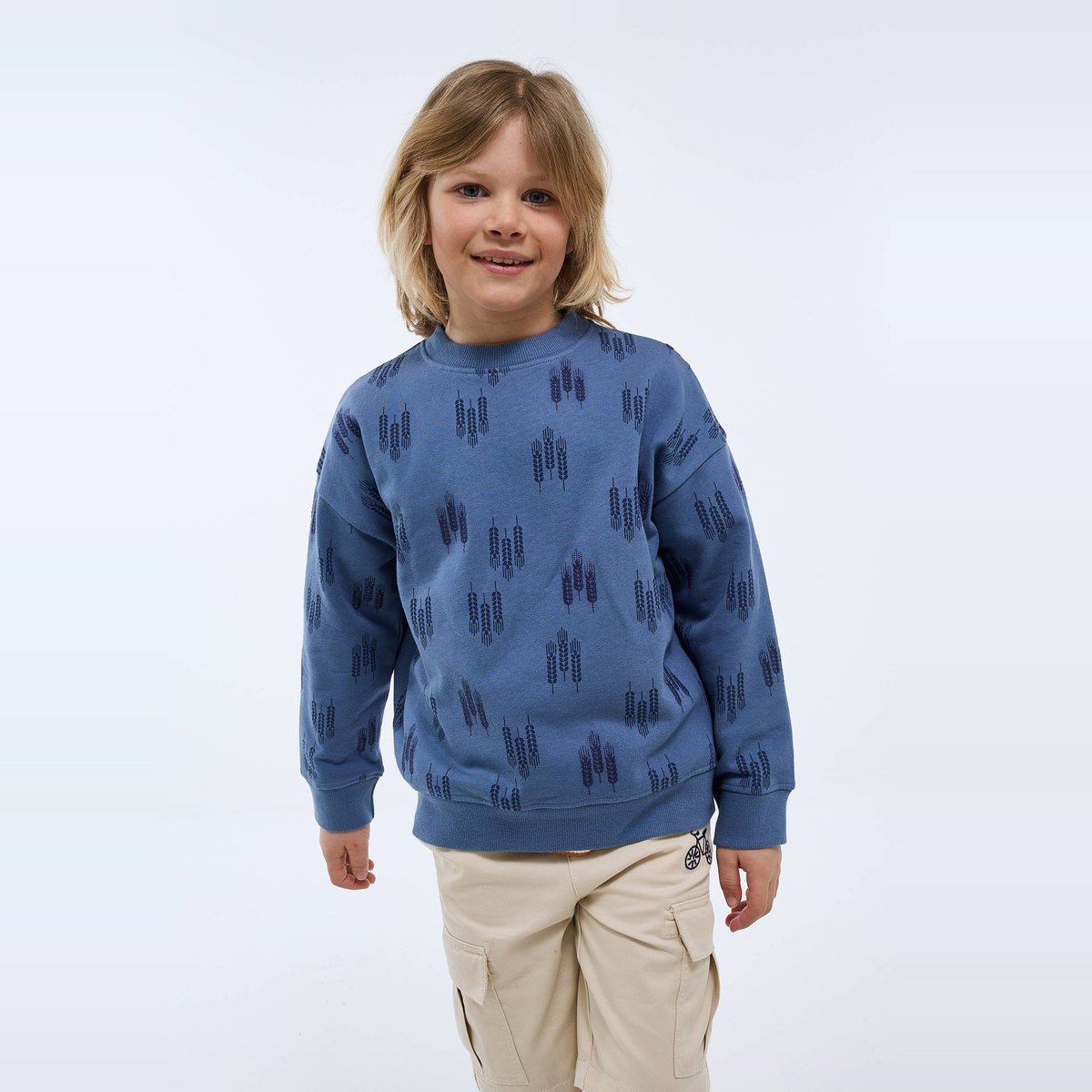 Sweat col rond imprimé en coton BIO GOTS brise, MONOPRIX