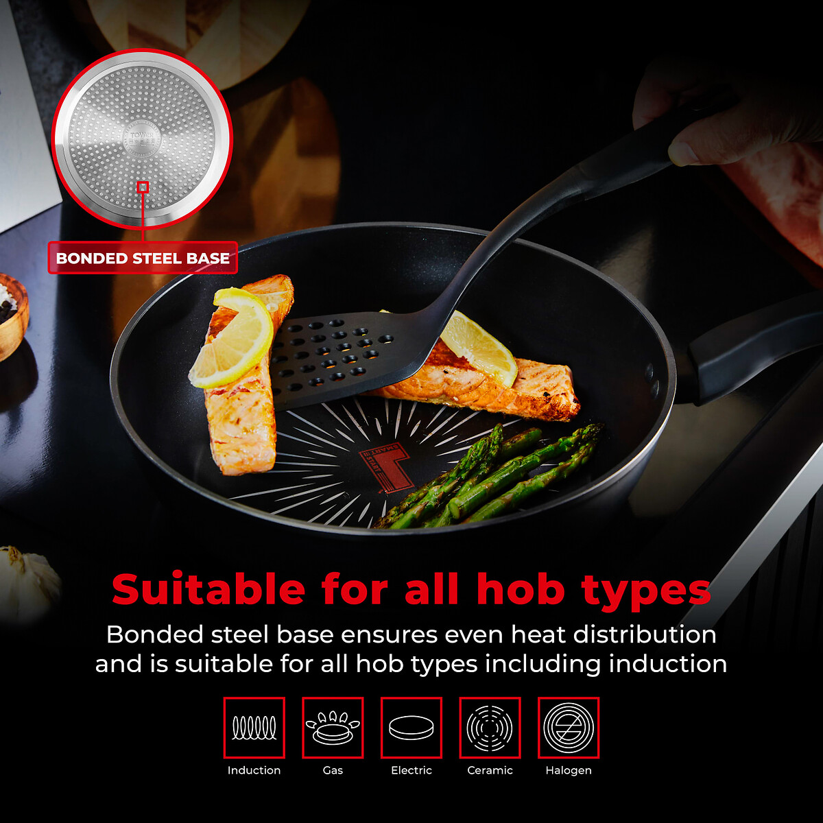 28cm Smart Start Gourmet Multi-Pan black, TOWER