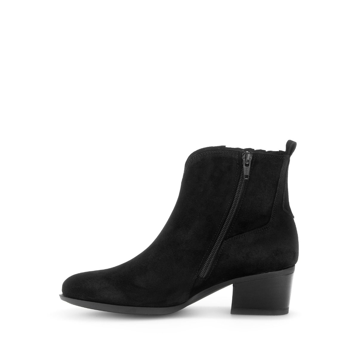 Bottines en cuir à talon décroché noir velours, GABOR