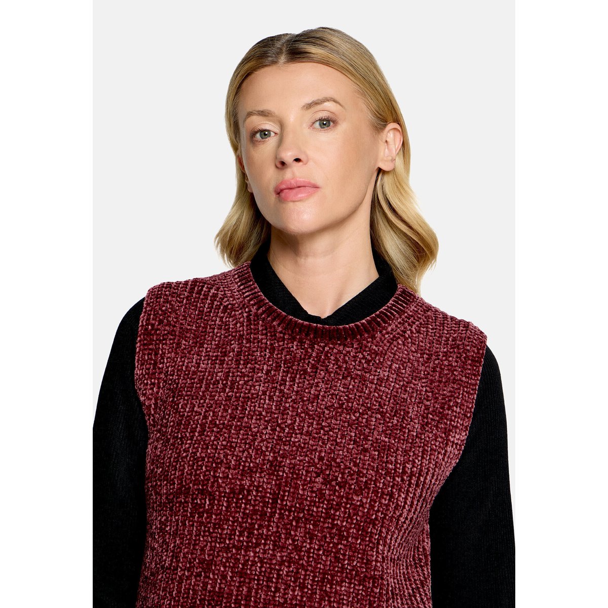 Pull-over en maille sans manches fall burgundy, BETTY & CO