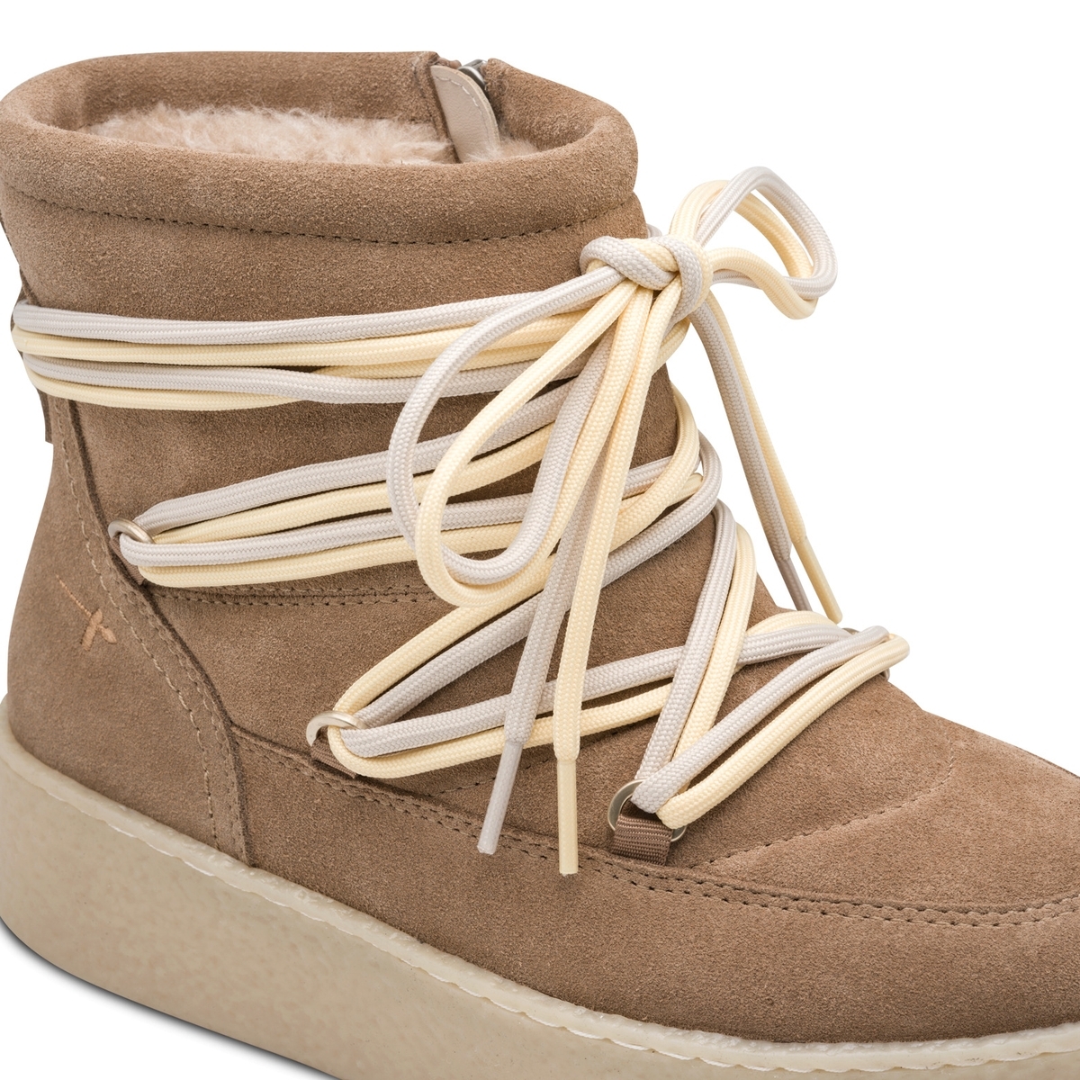 Bottine en cuir beige beige, TAMARIS
