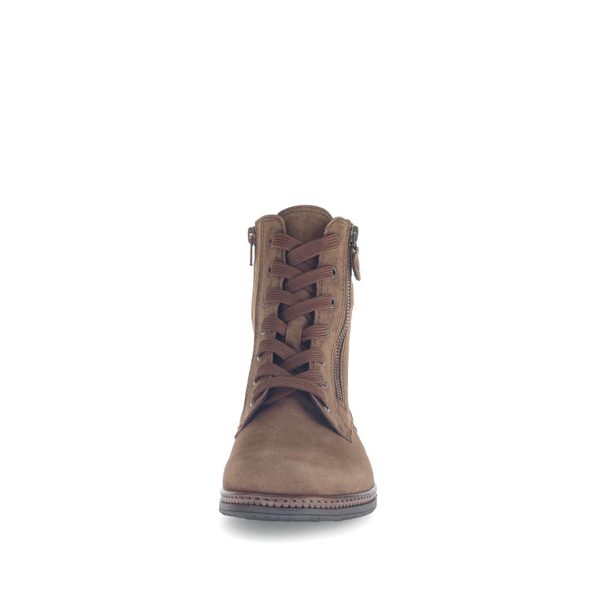 Bottines à lacets en cuir à talon décroché marron, GABOR