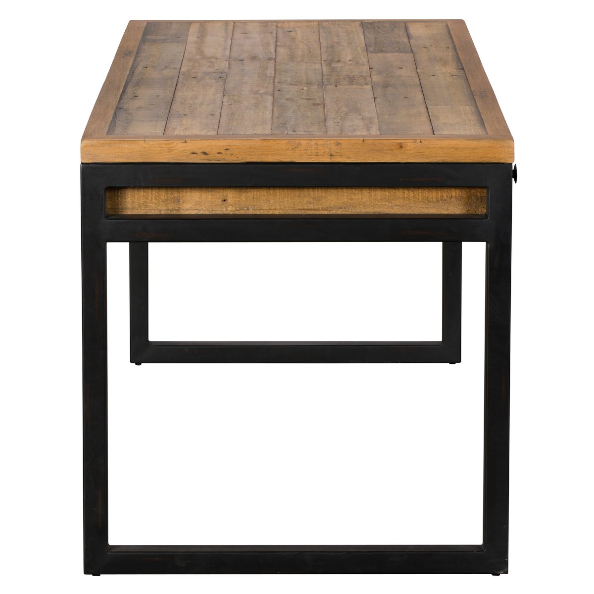 Bureau bois recyclé métal 2 tiroirs BRISBANE bois naturel, PIER IMPORT