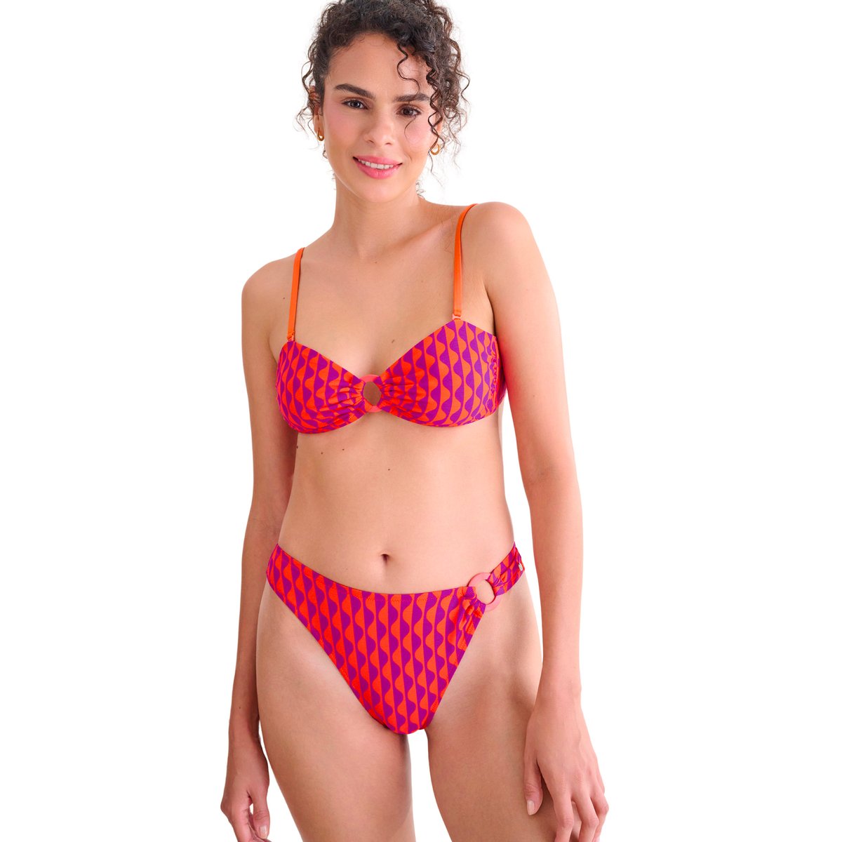 Haut maillot de bain bandeau sans armatures ARUBA orange, LISCA