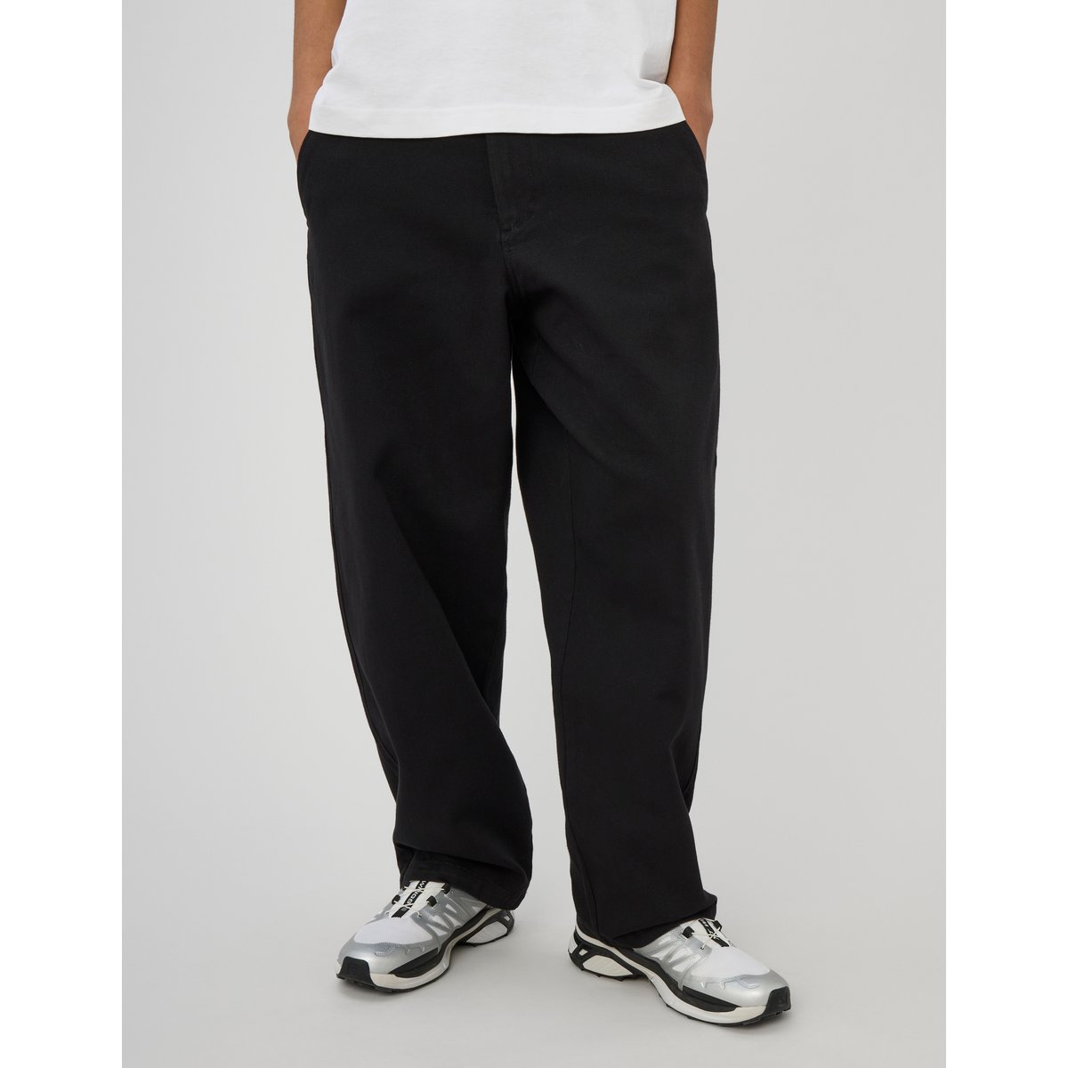 Pantalon chino twill large noir, BZB