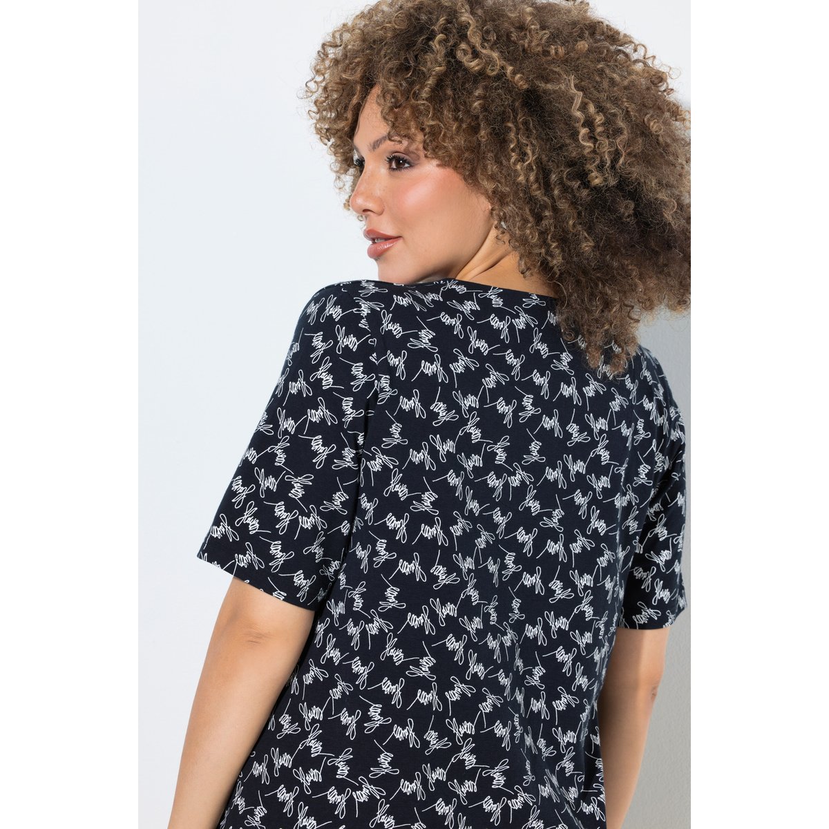 T-shirt avec motif noir, ULLA POPKEN