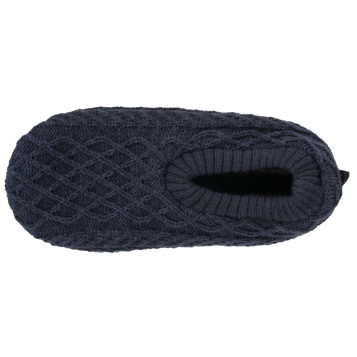 Chaussettes d'intérieur maille torsadée, picots antidérapants bleu, ISOTONER