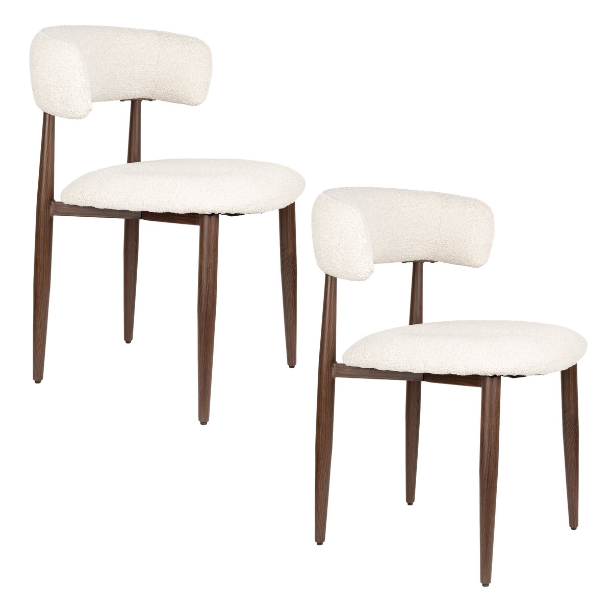 Chaise design empilable en tissu (lot de 2), STANLEY beige, BOITE A DESIGN