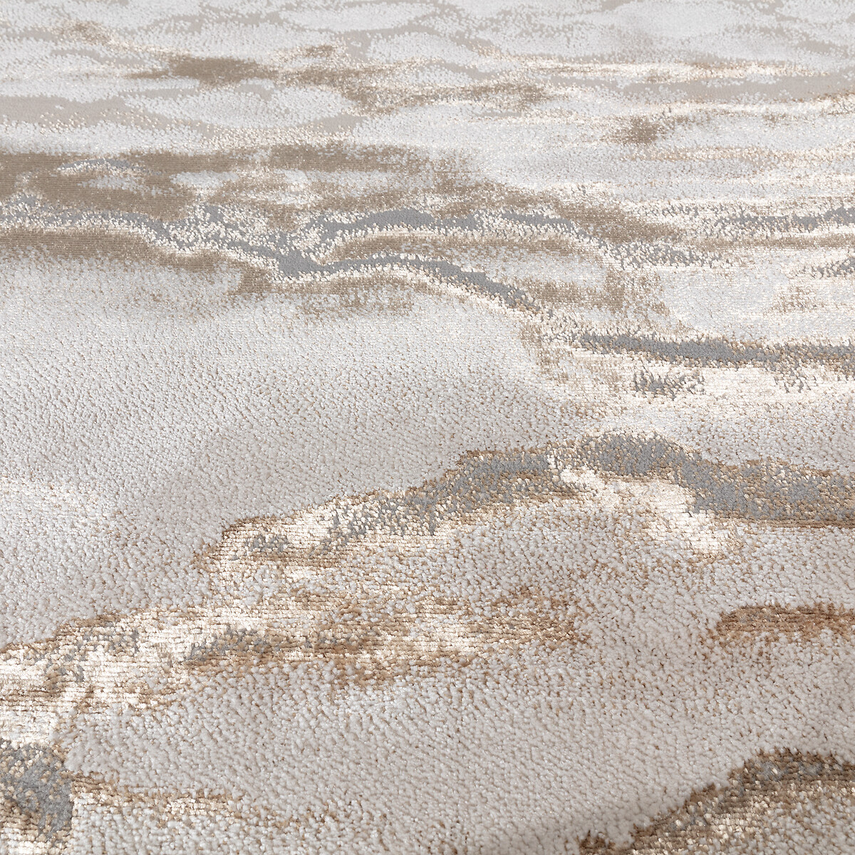 Distressed Linear Metallic Runner Rug champagne, SO'HOME