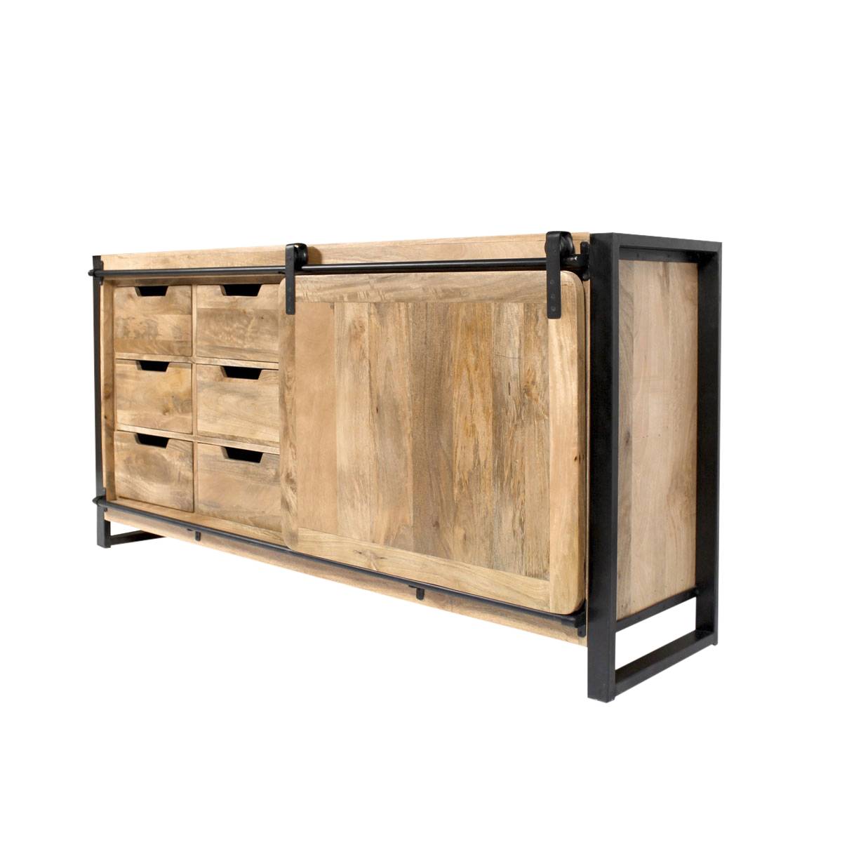 Buffet en bois de manguier NEW YORK bois clair, MADE IN MEUBLES 