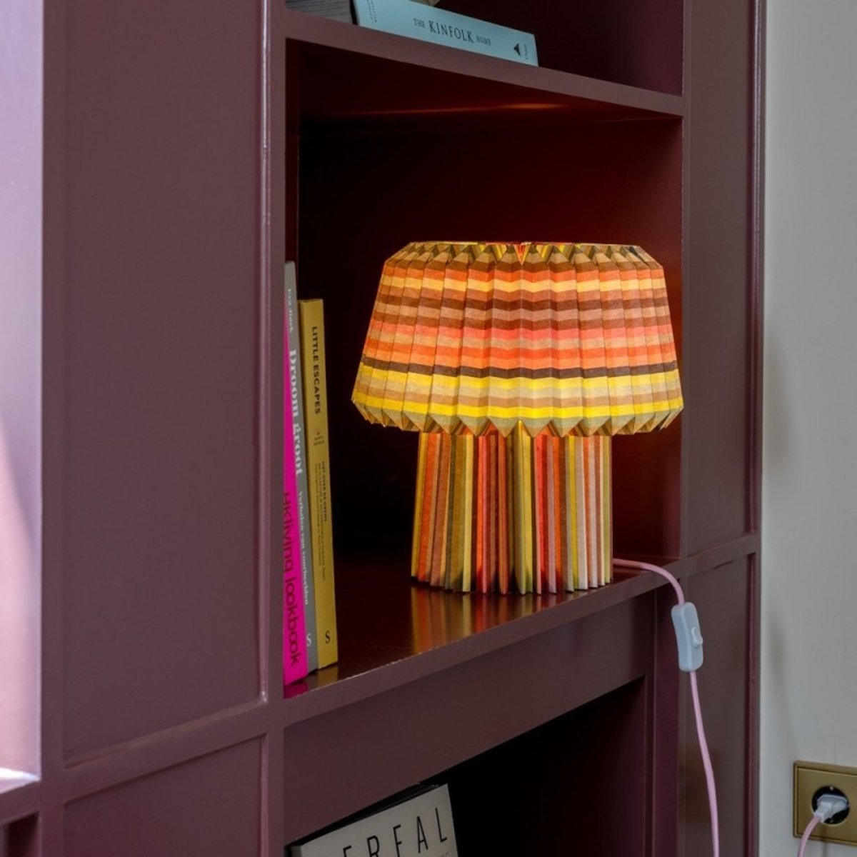 Lampe papier plissé  Anna Loops multicolore, REMEMBER