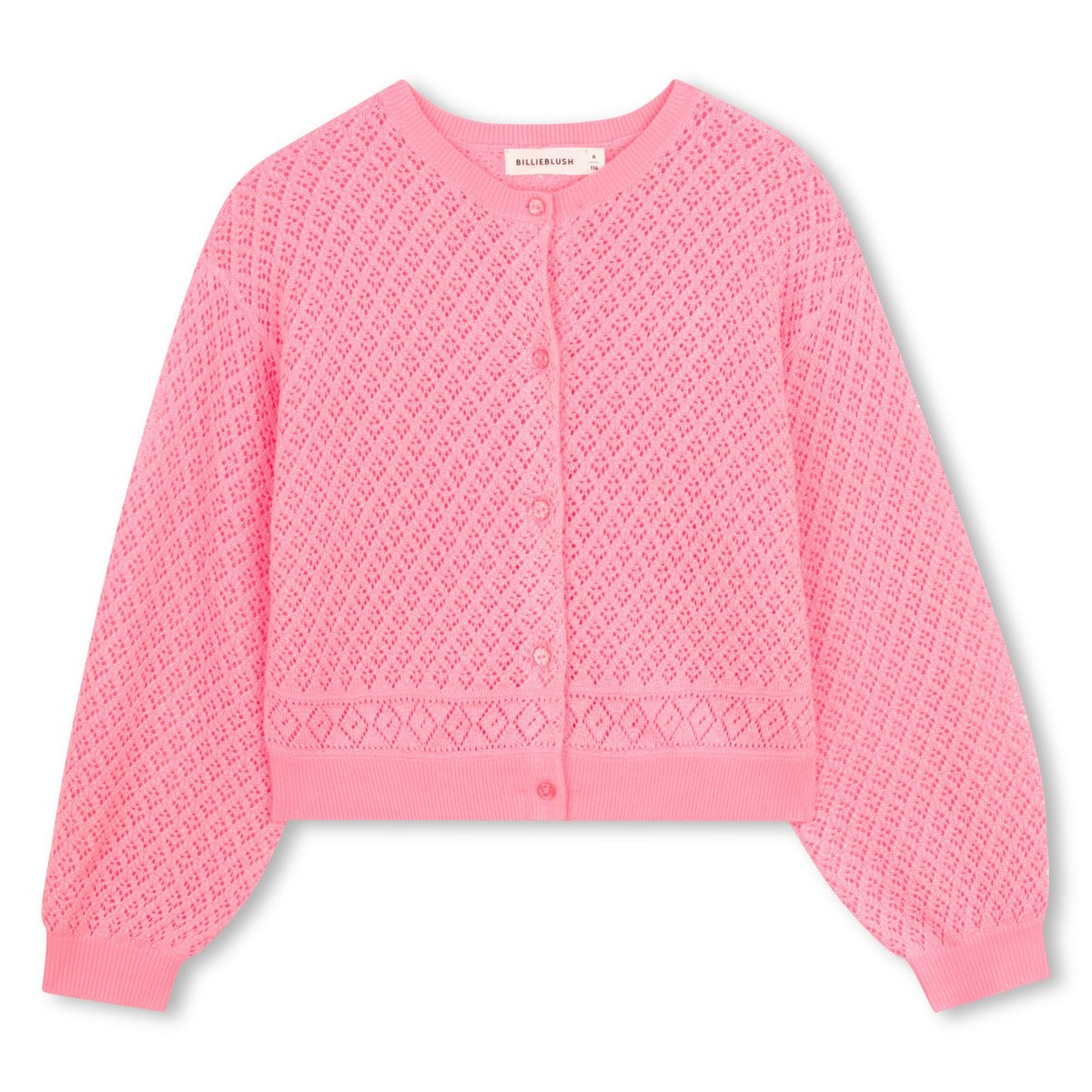 Gilet en maille ajouré rose fluo, BILLIEBLUSH