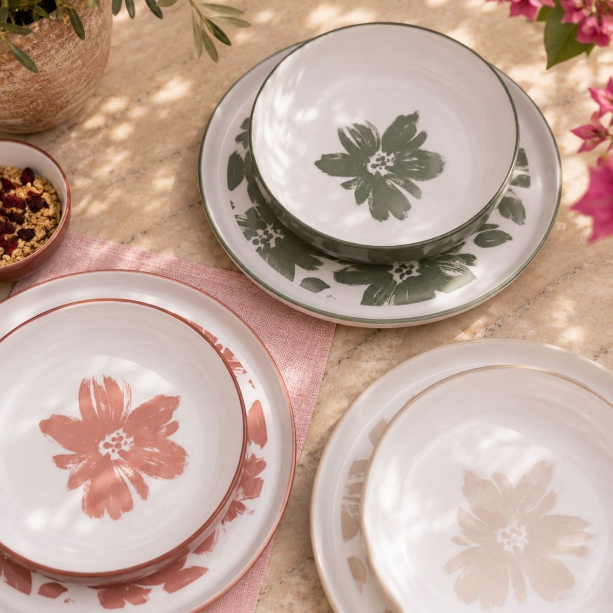 Lot de 6 assiettes creuses, HANAE multicolore, ARTIME