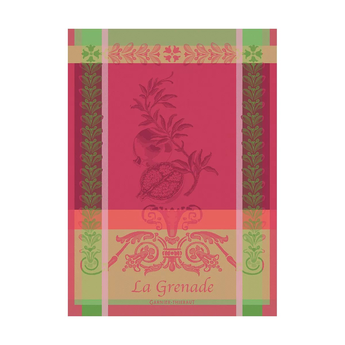 Torchon pur coton GRENADE rose, GARNIER THIEBAUT