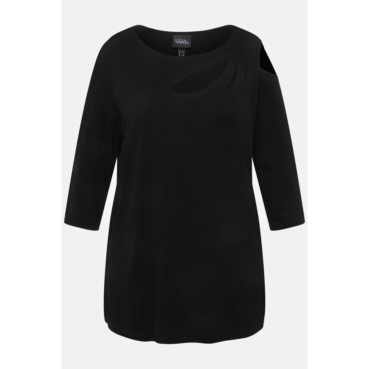 T-shirt avec découpes noir, ULLA POPKEN