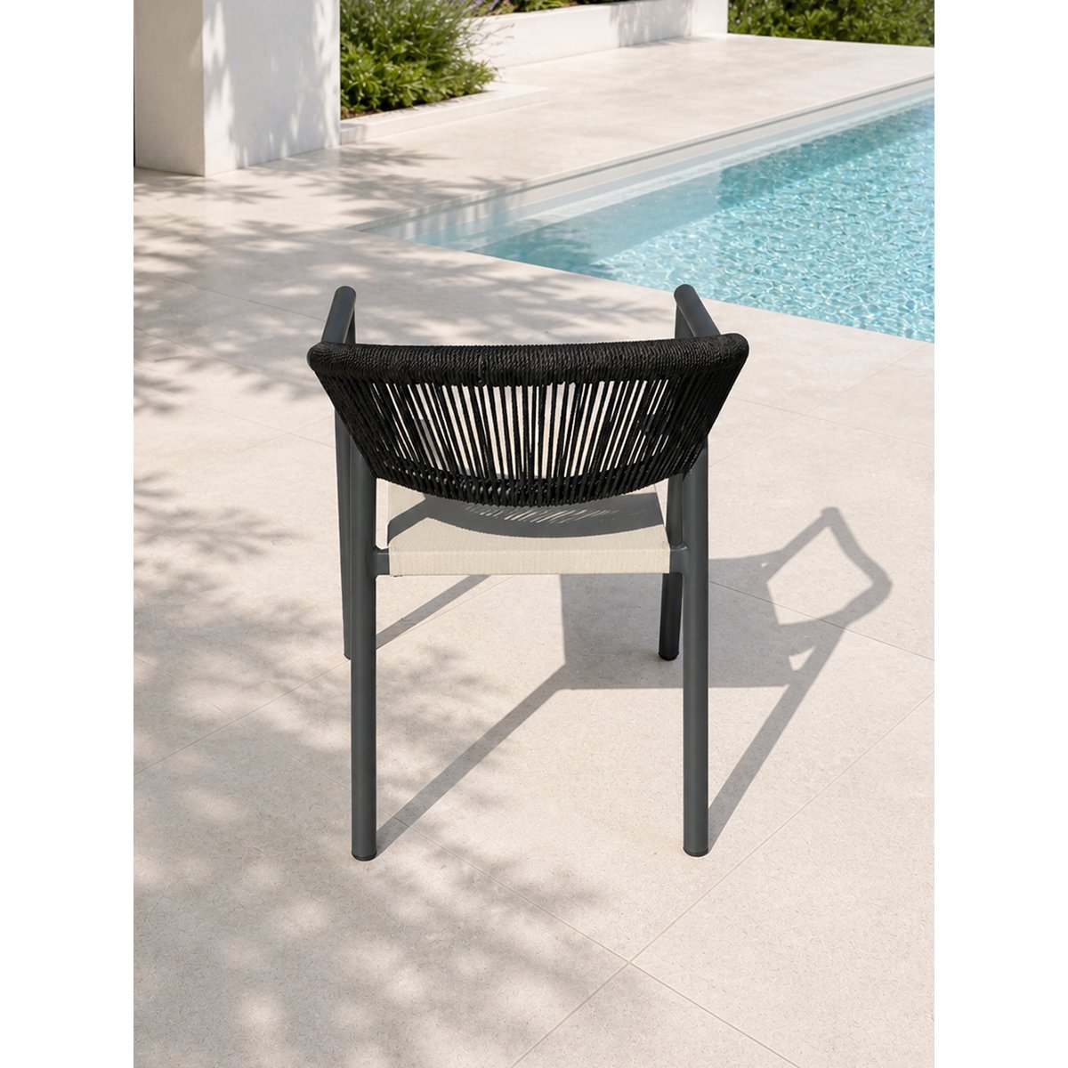 Lot de 2 fauteuils de jardin SUMBA gris anthracite, DCB GARDEN