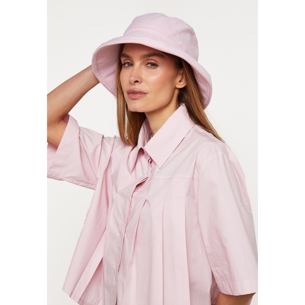 Chemise courte à plis en coton rose, RODIER