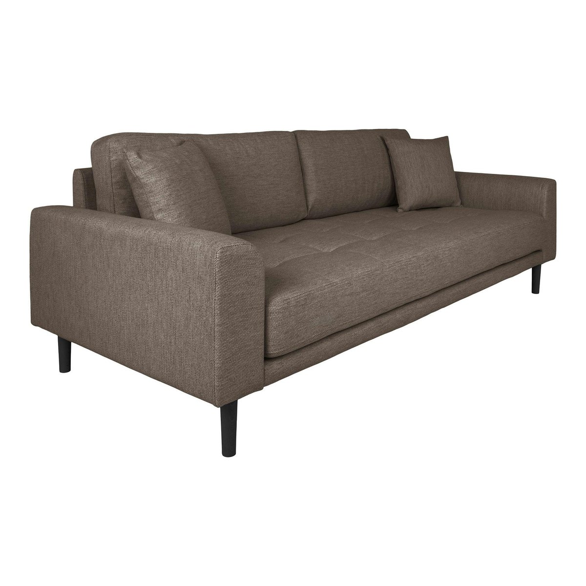 Canapé droit moderne en tissu AMSTERDAM marron - 3 places, PIER IMPORT